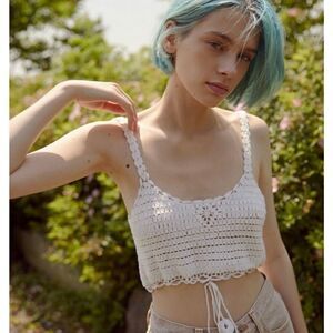 Urban Outfitters out from under beach front crochet cropped Cami Size L